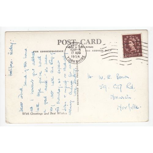 Ogden Reservoir near Halifax Postcard 1954 RP West Yorkshire