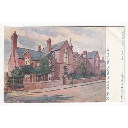 Orme Girls School Newcastle-under-Lyme Postcard Art Staffordshire