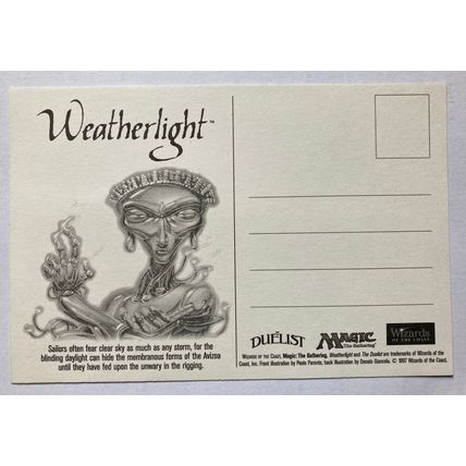 Magic: The Gathering Weatherlight Postcard Duelist promo (A) Avizoa 1997 WotC