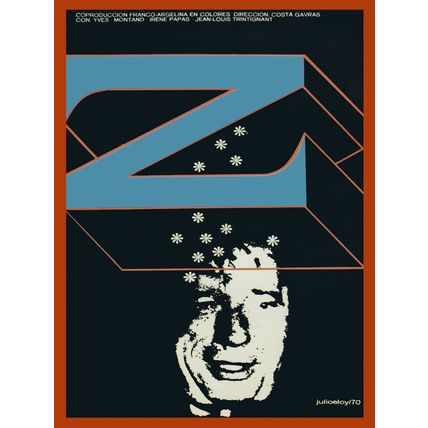 Cuban Movie Poster.Z.Yves Montand.French film.Home room interior design art