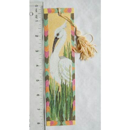 1981 bookmark - white heron, BM9 George Waterston & Sons, Ediinburgh