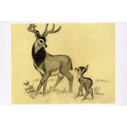 Bambi In Forest Baby Deer Walt Disney Storyboard Painting Postcard