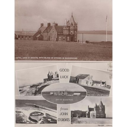 John O'Groats Hotel Guest Arrived Stroma Vintage Highlands Real Photo Postcard