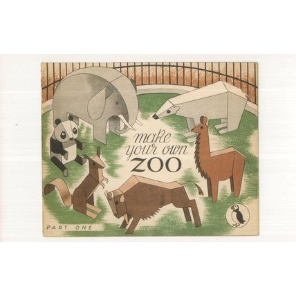 Make Your Own Zoo Part One Puffin 1945 Book Postcard