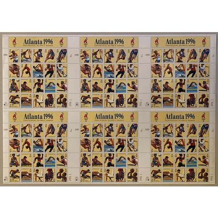 Atlanta Olympics Press Sheet of Six Panes Mint VF NH Scott 3068 - Stuart Katz