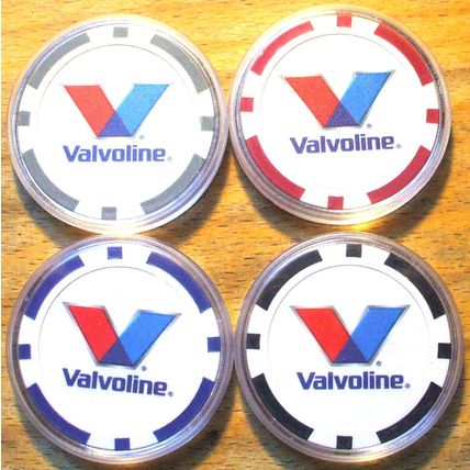 Valvoline Poker Chip Golf Ball Marker Sample Set - 4 Chips