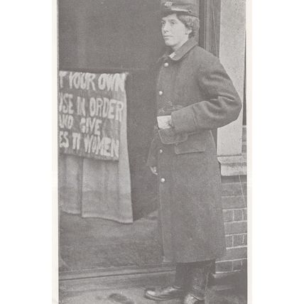 Suffragette Disguised Cross Dressed As Telegraph Boy Postcard