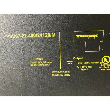 TURCK PSU67-22-480/24120/M POWER SUPPLY,SO