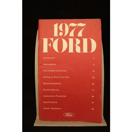 1977 Ford Cars Owner’s Manual 2nd Printing OEM FPS 365-10277-B + Warrenty Plate