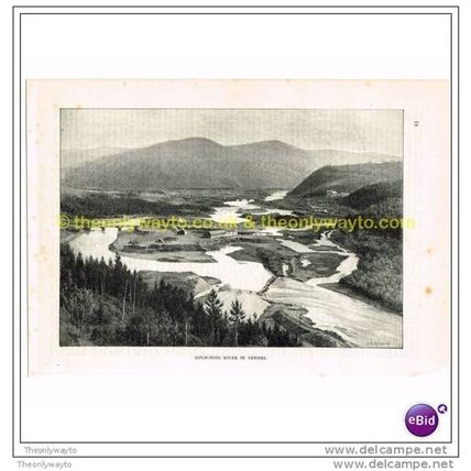 GOLD-MINE RIVER IN YENISEI, SIBERIA, Book Illustration, c1897
