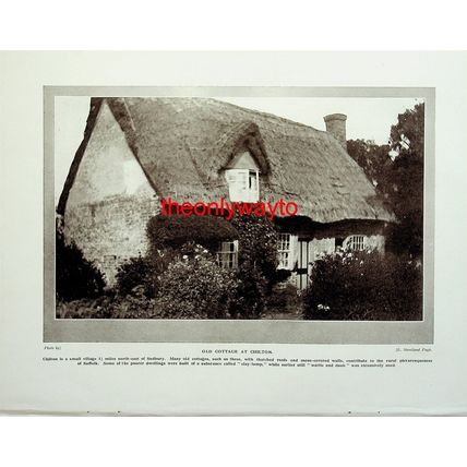 Bell Inn, Kersey, Suffolk (Old Cottage Chilton On Reverse), Book Illustration
