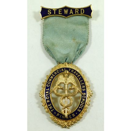 RCTA Royal Commercial Travellers Schools Pinner Steward Enamel Jewel Medal