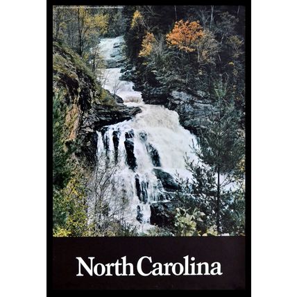 NORTH CAROLINA 1970s Low Falls Cullasaja River TRAVEL POSTER