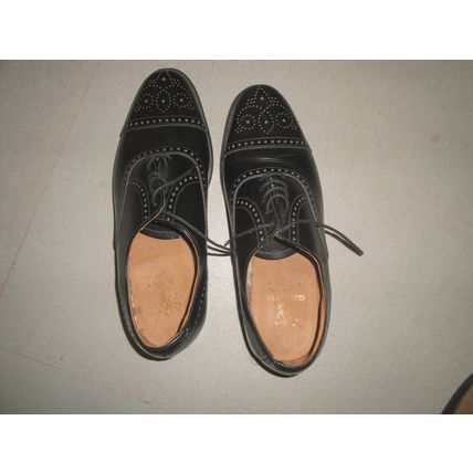 Gleneagles all leather shoe 8.5 Black brogue welted leather sole office wedding