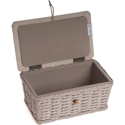 HobbyGift Small Sewing Box - Woven Basket - Linen Bee