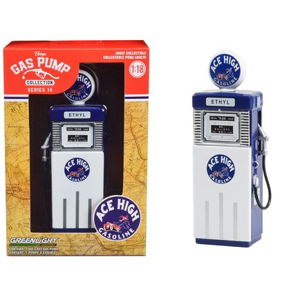 1951 Wayne 505 Gas Pump "Ace High" White and Blue "Vintage Gas Pumps" Series ...