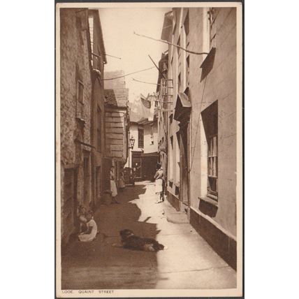 Quaint Street, Looe, Cornwall, 1939 - Photochrom Postcard