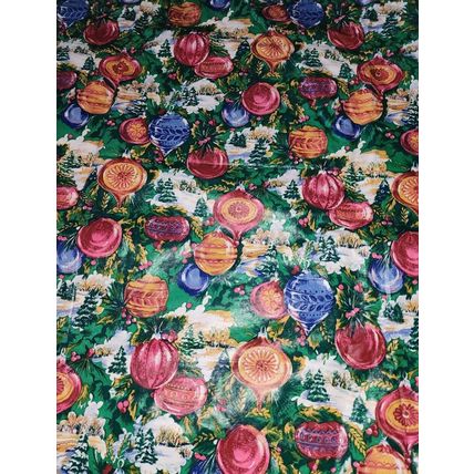 Oval Vinyl Front Felt Back Christmas Ornament Multi Colored Tablecloth