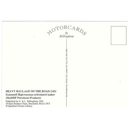 SCAMMELL HIGHWAYMAM ARTICULATED TANKER BY BILLINGHAM MOTOR CARDS 1994