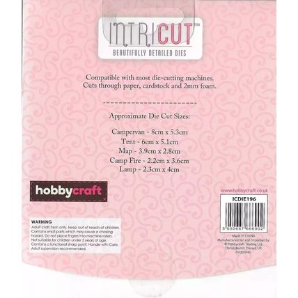 Hobbycraft. Intricate Camping Theme Die Set. Die Cutting Cardmaking Scrapbooking