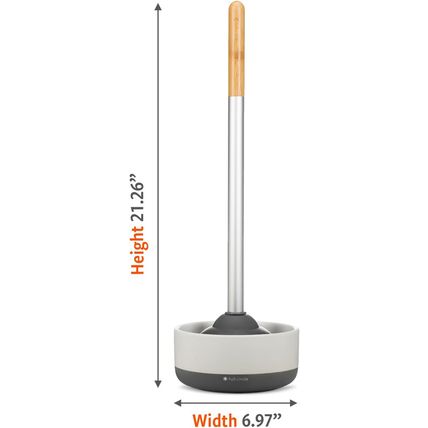 Full Circle Royal Plunge - Bathroom Toilet Plunger with Ceramic Holder and Diato