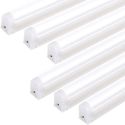 Hykolity 6 Pack LED Shop Light 4FT, T5 Integrated Single Fixture, 22W, 2200Lm, 6
