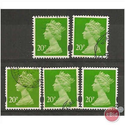 Y1680 20p Bright Green (2 bands).Fine Used.