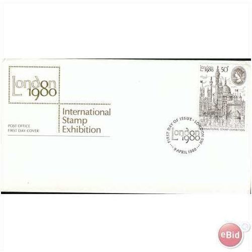 GB FDC 1980 - London 80 Stamp EX -50p (mint) London SHS