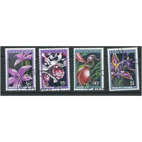 australia stamps sg1032 orchids flowers vfu used
