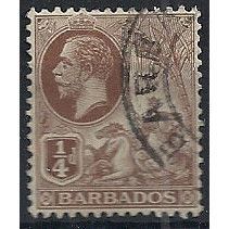 Barbados 1912 SG170 1/4d Brown Fine Used .. ..