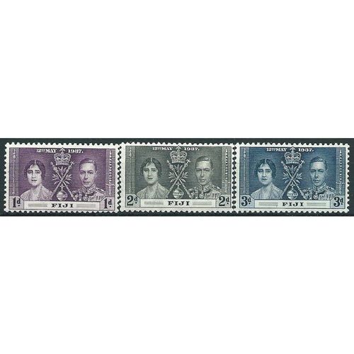 Fiji 1937 Coronation Set SG246-248 Mounted Mint ... .