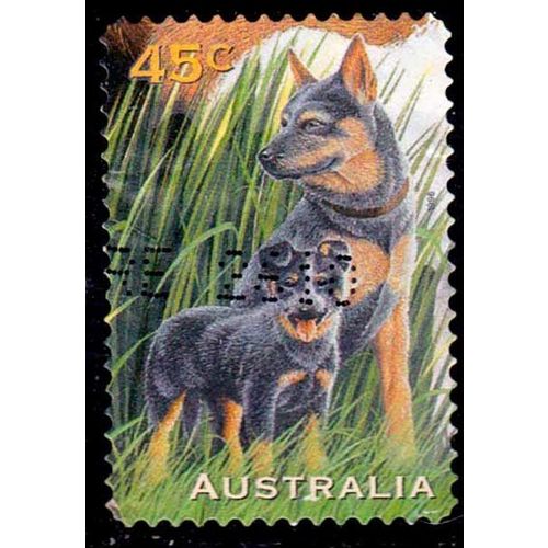 Australia 1996 Pets 45c Used P&S Stamp. Animal Dogs