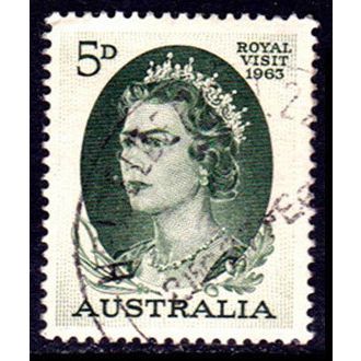 Australia 1963 Queen Elizabeth II Royal Visit 5d Used Stamp QE II
