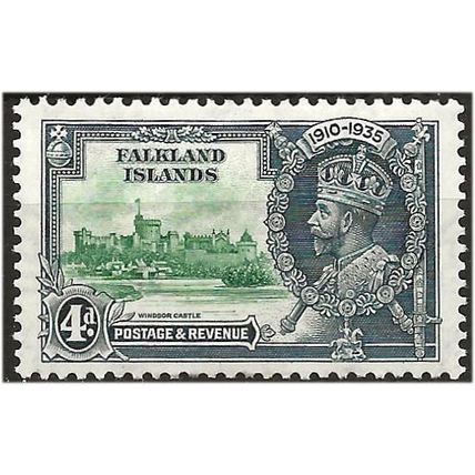 Falkland Islands 1935 SG141 4d Green & Indigo S Jubilee Mounted Mint . .. .