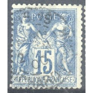 France 1876 - SG279 - 15c blue - Peace & Commerce - used 3
