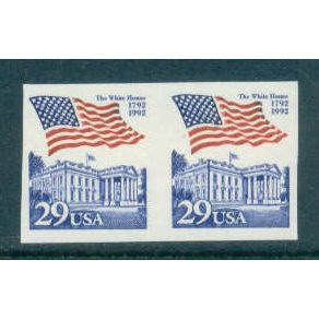 2609 29c U.S. Flag Over White House Imperf Fine MNH Pair W0582