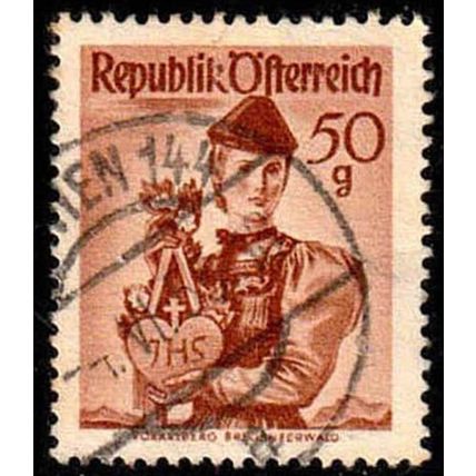 Austria 1949 National Costumes 50g Used Stamp