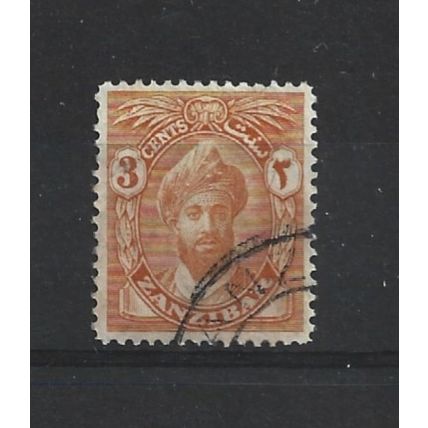 Zanzibar.SG300 3c Sultan Khalifa bin Harub (Orange-Yellow).Fine Used.Jul24g