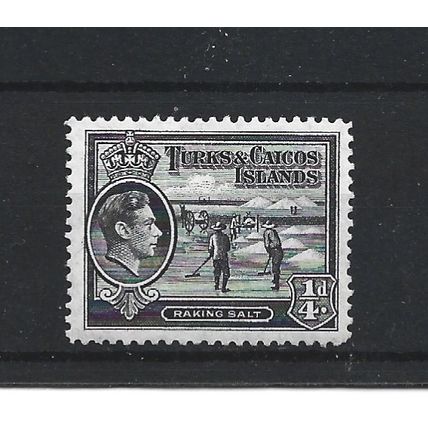 Turks&Caicos.SG194 1/4d Raking Salt (Black).Mounted Mint.Aug24w