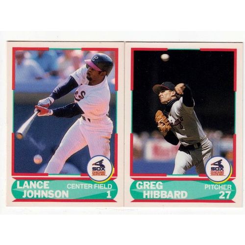2 1990 Score Young Superstars White Sox RC rookie cards #20 Hibbard, #38 Johnson