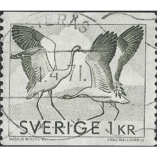 SWEDEN, BIRD, Common crane, Grus grus, white 1968, 1kr