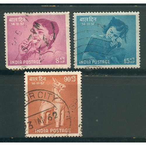 India stamps 1957 - SG389-391 - Children's Day Set - used