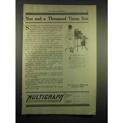 1917 Multigraph Ad - You and a Thousand Times You