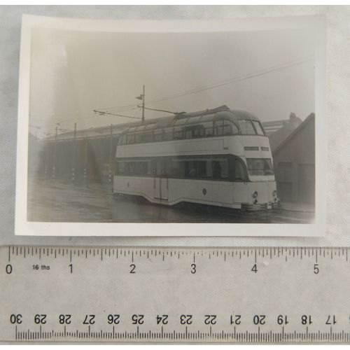Photo Blackpool Tram no. 261 outside Tram Sheds in 1961