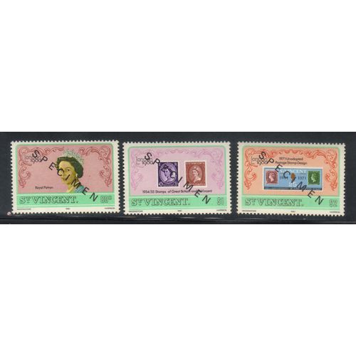 ST. VINCENT 1980 LONDON STAMP EXHIBITION SET OVERPRINTED SPECIMEN MNH SG634-6
