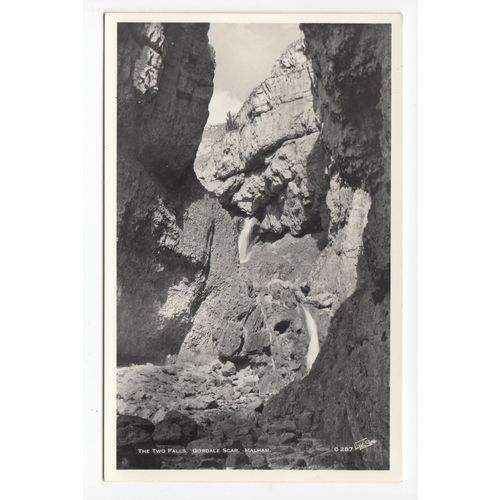The Two Falls at Gordale Scar Malham North Yorkshire Postcard 287