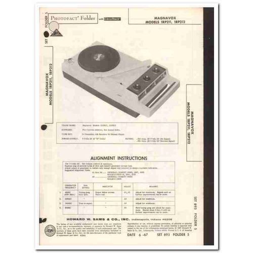 magnavox models1rp21x am radio record player sams photofact manual