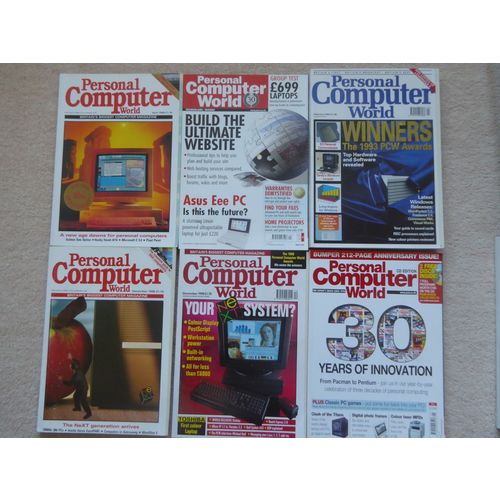 6 personal Computer World mags 1988-2008 see details