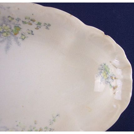 Antique Dresden Oval Dish, Vintage Shabby Chic, Rough Shape