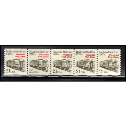 2265 21c Mail Car Very Fine MNH Dry Gum PNC 1/5 X1251